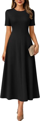 ANRABESS Womens Summer Maxi Dresses Casual Short Sleeve Elegant Classy Vintage 2026 Spring Flowy Cocktail Dress 80s Outfit in Kuwait