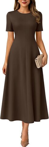 ANRABESS Womens Summer Maxi Dresses Casual Short Sleeve Elegant Classy Vintage 2026 Spring Flowy Cocktail Dress 80s Outfit in Kuwait