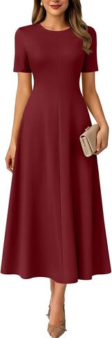 ANRABESS Womens Summer Maxi Dresses Casual Short Sleeve Elegant Classy Vintage 2026 Spring Flowy Cocktail Dress 80s Outfit in Kuwait
