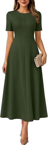 ANRABESS Womens Summer Maxi Dresses Casual Short Sleeve Elegant Classy Vintage 2026 Spring Flowy Cocktail Dress 80s Outfit in Kuwait