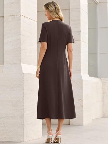 ANRABESS Womens Summer Maxi Dresses Casual Short Sleeve Elegant Classy Vintage 2026 Spring Flowy Cocktail Dress 80s Outfit in Kuwait