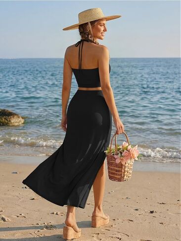 العصرية الملكة المرأة Ruched الرسن المحاصيل الأعلى و Bodycon تنورة طويلة 2 قطعة مجموعة للخروج الصيف عطلة الزي 2026 in Kuwait