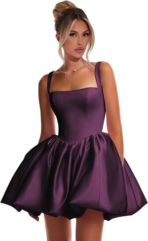 Satin Flower Bud Homecoming Dress for Women Summer Casual Backless Mini Short Dresses AX337 in Saudi Arabia