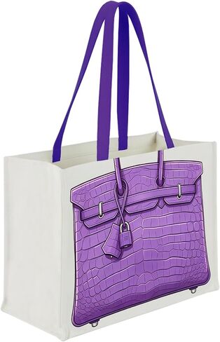 Chic Canvas Tote with Luxury-Inspired Print – Funny Gift Bag for Women, Stylish Holiday Present, Foldable Everyday Carryall in Saudi Arabia