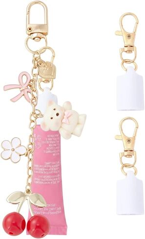 3 Pcs Lip Gloss Keychain for Summer Fridays Lip Balm Portable Lipgloss Keychain Cap for Women in Saudi Arabia