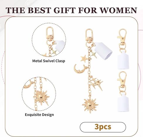 3 Pcs Lip Gloss Keychain for Summer Fridays Lip Balm Portable Lipgloss Keychain Cap for Women in Kuwait