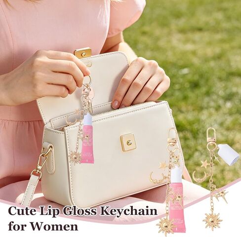 3 Pcs Lip Gloss Keychain for Summer Fridays Lip Balm Portable Lipgloss Keychain Cap for Women in Kuwait
