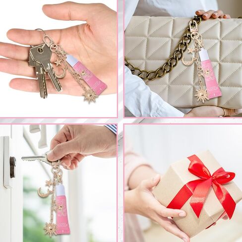 3 Pcs Lip Gloss Keychain for Summer Fridays Lip Balm Portable Lipgloss Keychain Cap for Women in Kuwait