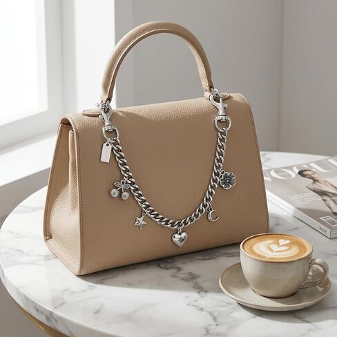 Purse Charms for Handbags, Silver Decorative Bag Chain Keychain, Cute Hanging Ornament Gift for Women in Saudi Arabia