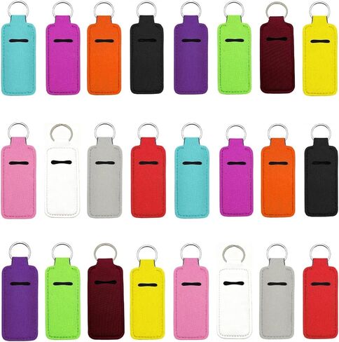 24 Pcs Lipstick Holder Keychains Bulk chapstick holder bulk Lip Balm Holder Keychain Lip Gloss keychain Women Christmas Stocking Gift(12 Colors) in Saudi Arabia