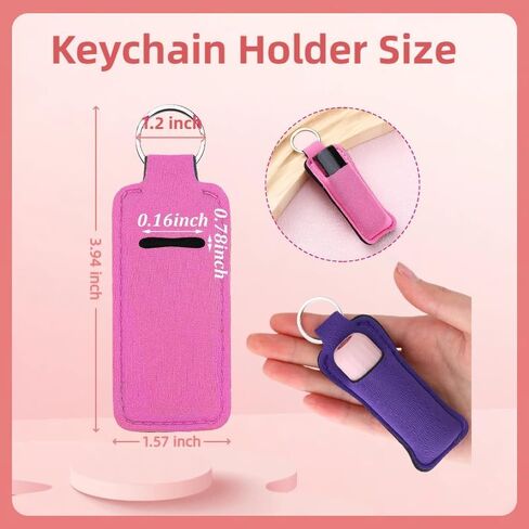 24 Pcs Lipstick Holder Keychains Bulk chapstick holder bulk Lip Balm Holder Keychain Lip Gloss keychain Women Christmas Stocking Gift(12 Colors) in Saudi Arabia