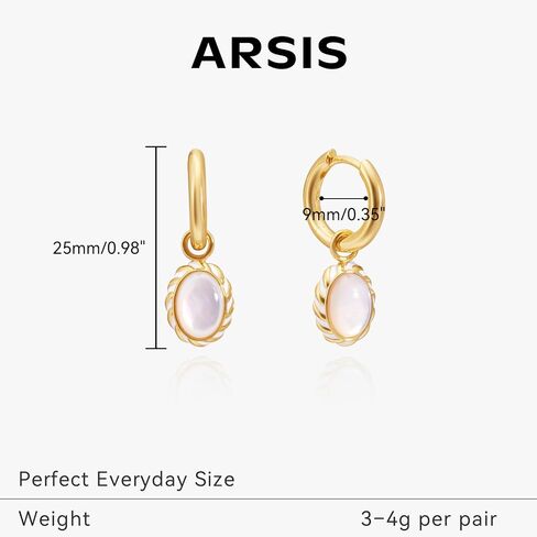 أقراط هوجي هوب من ARSIS للنساء، أقراط على شكل قلب مطلية بالذهب عيار 18 قيراط مع تشيكوسلوفاكيا، لا تسبب الحساسية، 925 أعمدة من الفضة الاسترليني، خالية من التشويه، هدية مجوهرات خفيفة الوزن لها in Kuwait