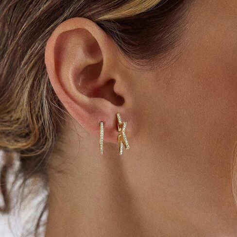 BaubleBar Roxy Statement Star Earrings, Gold-Plated/Pavé in Kuwait