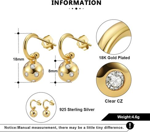 Pickleball Huggie Earrings for Women - 18K Gold Plated Over Sterling Silver | Pickleball Earrings, Christmas Gift for Pickleball Lovers in Saudi Arabia