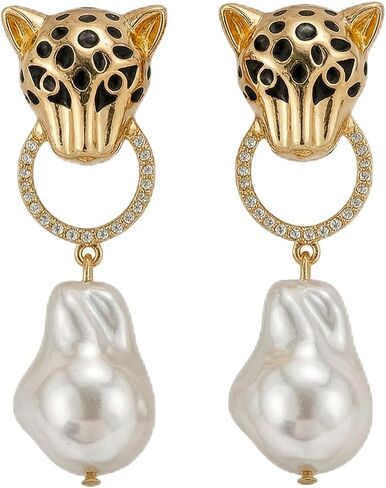 Gold Panther Earrings for Women, Leopard Print Hoop Earrings, Cheetah Animal Earrings, Gift for Women in Saudi Arabia