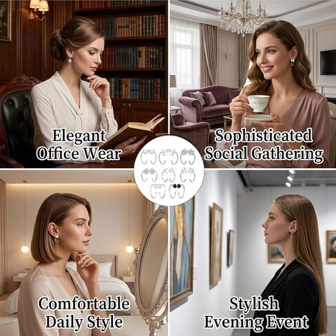 8 Pairs Silver Backless Earrings for Women, Half Hoop Earrings Without Backs, Open Hoop Earrings for Daily Wear and Special Occasions in Saudi Arabia