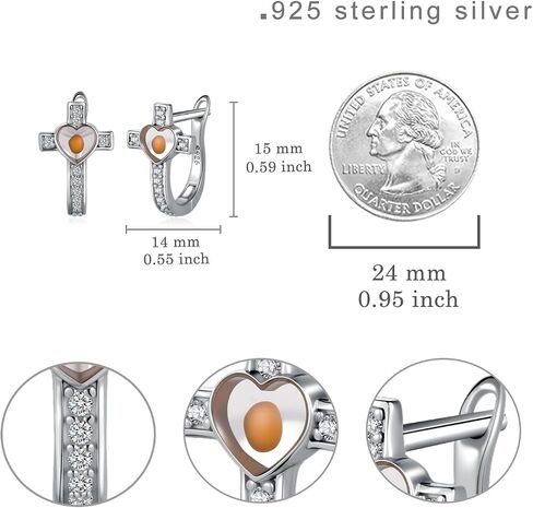 Mustard Seed Earrings 925 Sterling Silver Cross Hoop Earrings Mustard Seed Jewelry Gifts for Women in Saudi Arabia