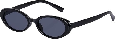 Retro Oval Sunglasses for Women, Vintage 90s Sunglasses Y2k Trendy Narrow Shades Small Cat Eye Sun Glasses in Saudi Arabia