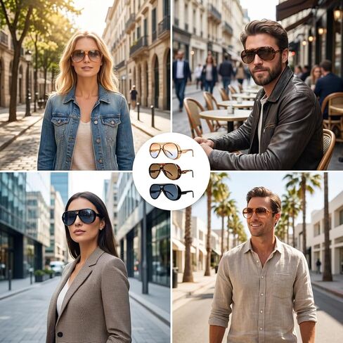 CZFDHP 3PCS Sun Glasses for Women, Oversized Aviator Sunglasses, Retro Aviator Sunglasses for Women, Fashionable Accessories for Urban Commuting, Driving and Outdoor Activities in Saudi Arabia