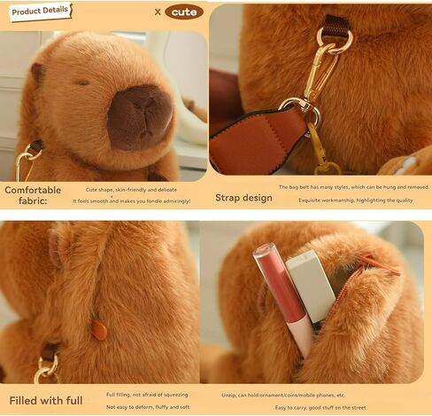 Cute Crossbody & Shoulder Bag Kawaii Fuzzy Animal Zoo for Adults with Lucky pins and Accessories Ita Bag in Saudi Arabia