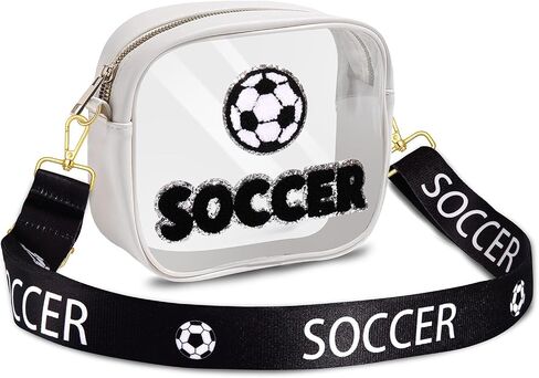 Soccer Purse Clear Bag for Stadium Events, Game Day Stadium Approved Clear Crossbody Purse Soccer Mom Essentials Gifts in Saudi Arabia