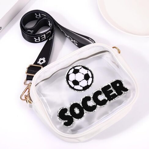 Soccer Purse Clear Bag for Stadium Events, Game Day Stadium Approved Clear Crossbody Purse Soccer Mom Essentials Gifts in Saudi Arabia