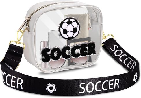 Soccer Purse Clear Bag for Stadium Events, Game Day Stadium Approved Clear Crossbody Purse Soccer Mom Essentials Gifts in Saudi Arabia