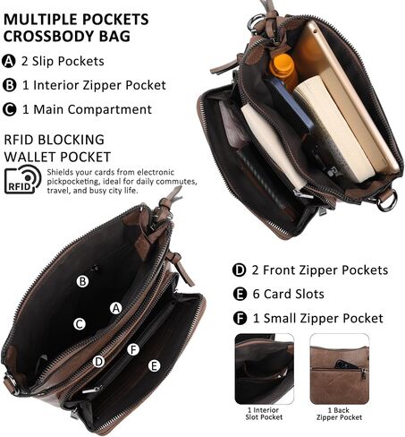 TANTOMI Vegan Leather Crossbody Purses for Women, Rfid Crossbody bags Women's Handbags Shoulder Bag with 6 Card Slots in Saudi Arabia