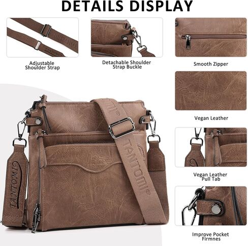 TANTOMI Vegan Leather Crossbody Purses for Women, Rfid Crossbody bags Women's Handbags Shoulder Bag with 6 Card Slots in Saudi Arabia
