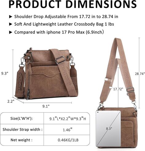 TANTOMI Vegan Leather Crossbody Purses for Women, Rfid Crossbody bags Women's Handbags Shoulder Bag with 6 Card Slots in Saudi Arabia