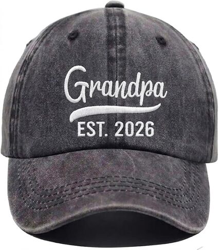 Promoted to Grandpa 2026 Hat - Adjustable First Time New Grandpa Hat Est 2026 Baby Announcement Fathers Day to Be Grandfather Birthday Gifts Baseball Caps Gray in Kuwait