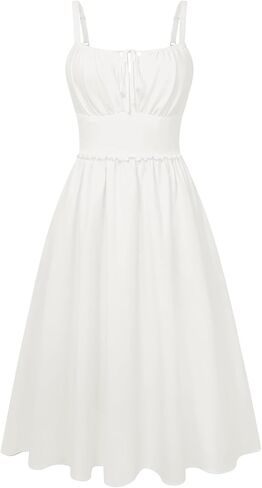 Belle Poque Summer Dress for Women 2026 Sleeveless Sundress Elegant Spaghetti Strap A-line Flowy Wedding Guest Dresses in Kuwait