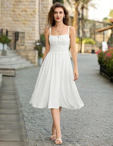 Belle Poque Summer Dress for Women 2026 Sleeveless Sundress Elegant Spaghetti Strap A-line Flowy Wedding Guest Dresses in Kuwait