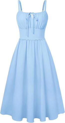 Belle Poque Summer Dress for Women 2026 Sleeveless Sundress Elegant Spaghetti Strap A-line Flowy Wedding Guest Dresses in Kuwait