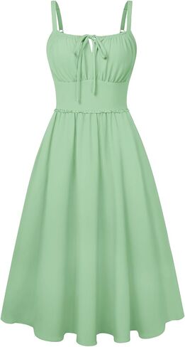 Belle Poque Summer Dress for Women 2026 Sleeveless Sundress Elegant Spaghetti Strap A-line Flowy Wedding Guest Dresses in Kuwait