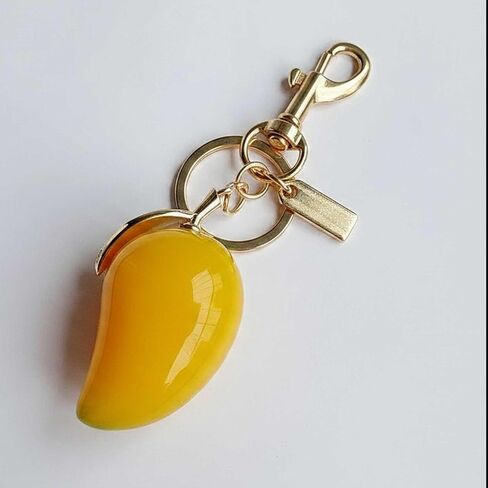 Mango Bag Charm Purse Accessories Charms Yellow Fruit Keychain Gold Metal Chain Purse Accessory in Saudi Arabia