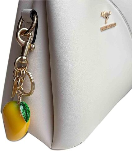 Mango Bag Charm Purse Accessories Charms Yellow Fruit Keychain Gold Metal Chain Purse Accessory in Saudi Arabia