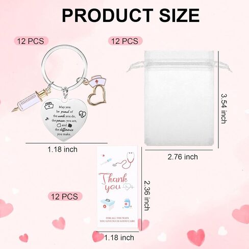 12 Pcs Nurse Week Gifts Set with Heart Nurse Keychain Bulk Thank You Cards, Appreciation Nurses Gift Medical Assistant Gifts for Women Nurses Day Medical Assistant Student Preceptor in Saudi Arabia
