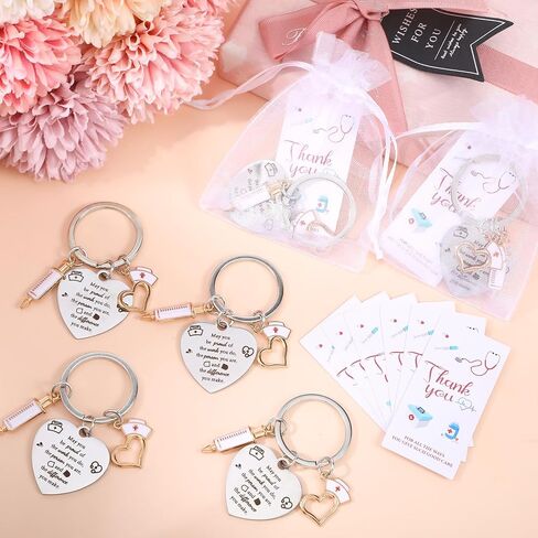 12 Pcs Nurse Week Gifts Set with Heart Nurse Keychain Bulk Thank You Cards, Appreciation Nurses Gift Medical Assistant Gifts for Women Nurses Day Medical Assistant Student Preceptor in Saudi Arabia