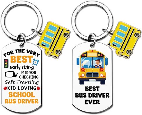 Bus Driver Appreciation Gifts For Men Funny School Bus Driver Gifts For Him Thank You Gift Retirement Birthday Christmas Gift Back to School End of Year Thanksgiving Day Keychain in Saudi Arabia