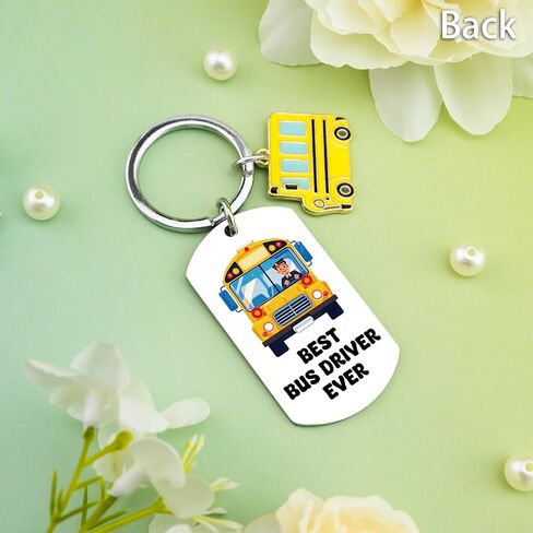 Bus Driver Appreciation Gifts For Men Funny School Bus Driver Gifts For Him Thank You Gift Retirement Birthday Christmas Gift Back to School End of Year Thanksgiving Day Keychain in Saudi Arabia