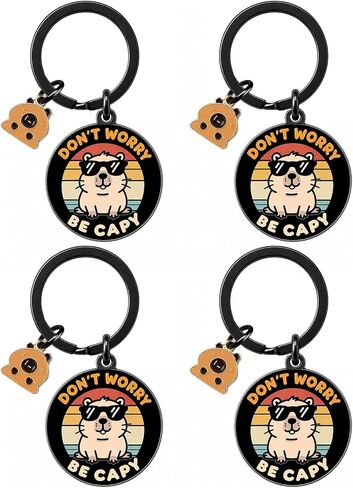 4 Pieces Capybara Keychain, Cute Capybara Stuff & Gifts for Friends in Saudi Arabia