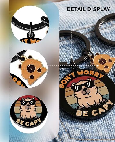 4 Pieces Capybara Keychain, Cute Capybara Stuff & Gifts for Friends in Saudi Arabia