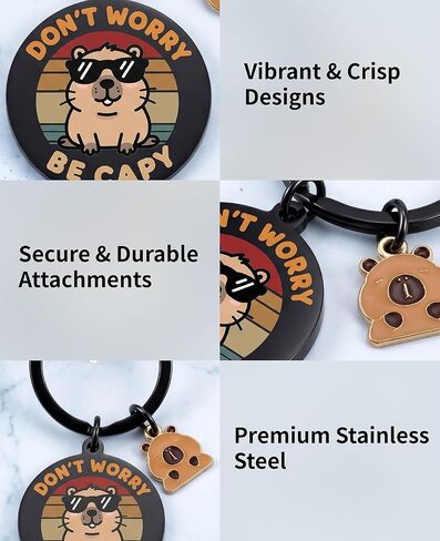 4 Pieces Capybara Keychain, Cute Capybara Stuff & Gifts for Friends in Saudi Arabia