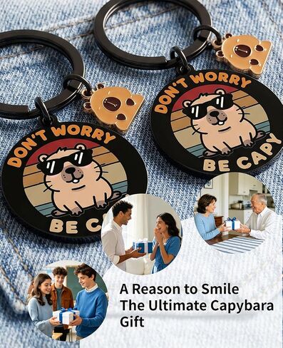4 Pieces Capybara Keychain, Cute Capybara Stuff & Gifts for Friends in Saudi Arabia
