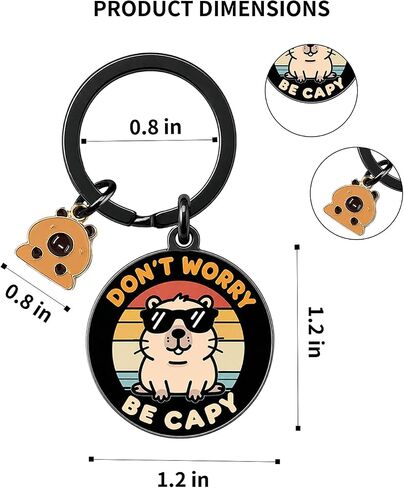 4 Pieces Capybara Keychain, Cute Capybara Stuff & Gifts for Friends in Saudi Arabia
