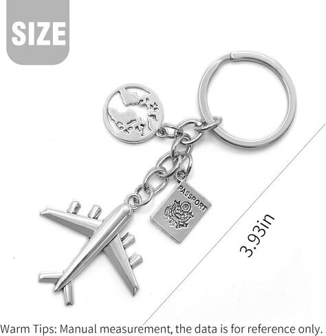 20PCS Airplane Keychain Pilot Travel Keyring Aviator Key Chains Earth Airplane Pendant Journey Aircraft Airplane Pendant Gift Friendship Jewelry for Traveler in Kuwait