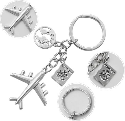 20PCS Airplane Keychain Pilot Travel Keyring Aviator Key Chains Earth Airplane Pendant Journey Aircraft Airplane Pendant Gift Friendship Jewelry for Traveler in Kuwait