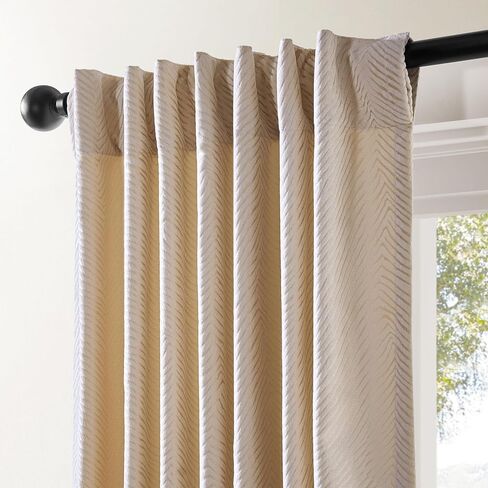 Z Gallerie Kenzo Chenille Curtain 84" Drape for Living Room Windows,1 Panel - Beige in Saudi Arabia