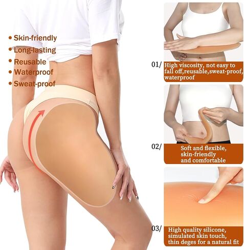 NSSZNUS 2PCS Adhesive Silicone Hip Pads for Women Sticky Butt Pad Realistic Hip Dip Shapewear for an Instant Hourglass Figure in Saudi Arabia